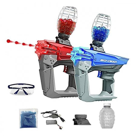 Kit 2 Unidades Brinquedos Lançadoresr + Oculos  (+40.000 bolinhas)(Azul)(Vermelho)