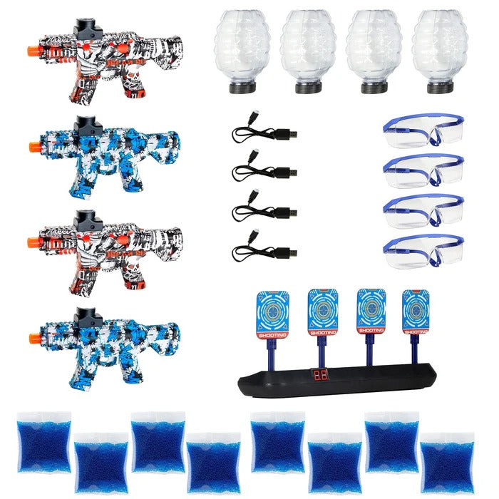 Kit 4 Unidades Brinquedos Lançadores + Alvo Eletrônico